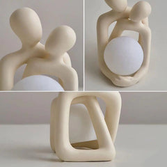 Miniature Lovers Embrace Statue