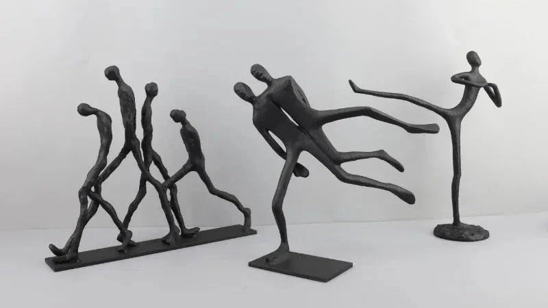 Abstract Cast Iron Figurines