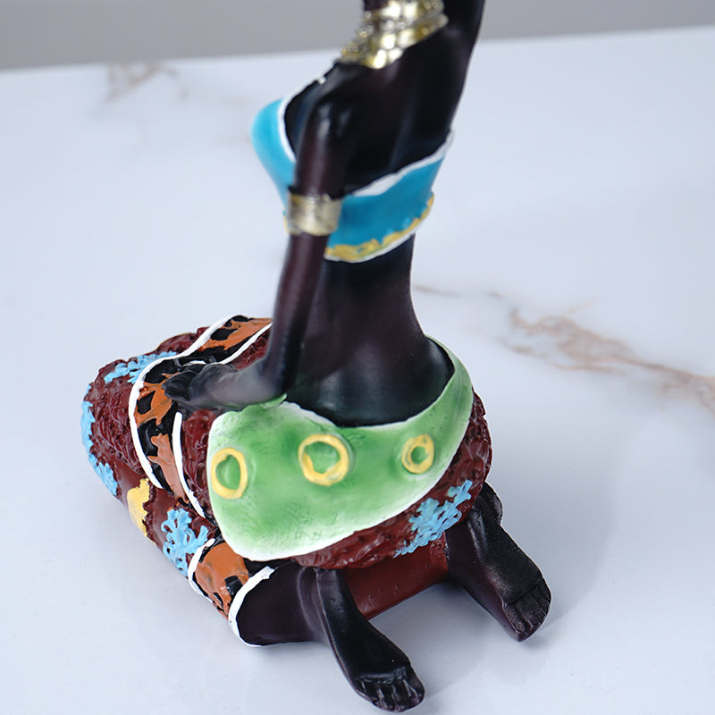 African Women Candle Holder Sculpture